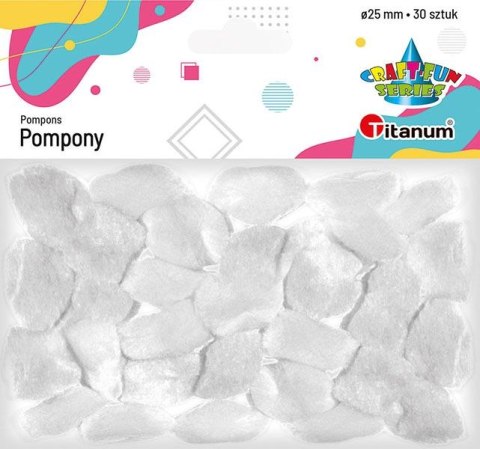 Pompony Craft-Fun Series akrylowe białe 30 szt Titanum Titanum