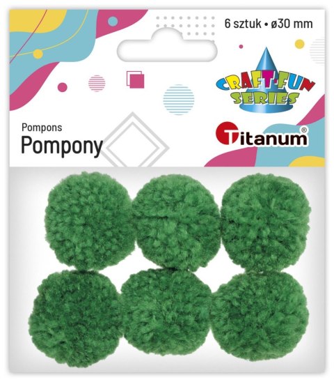 Pompony Craft-Fun Series zielone 6 szt Titanum Titanum