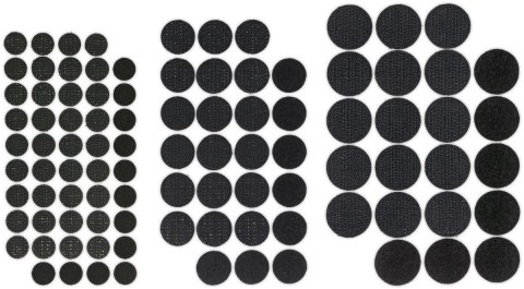 Rzepy Craft-Fun Series samoprzylepne czarne 3 rozmiary 69 szt Titanum (5903714546008) Titanum