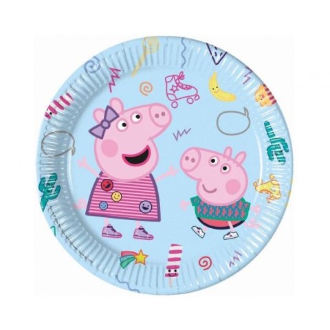 Talerz jednorazowy Peppa Pig (Hasbro) papier śr. 230mm 8 szt Godan (93436) Godan