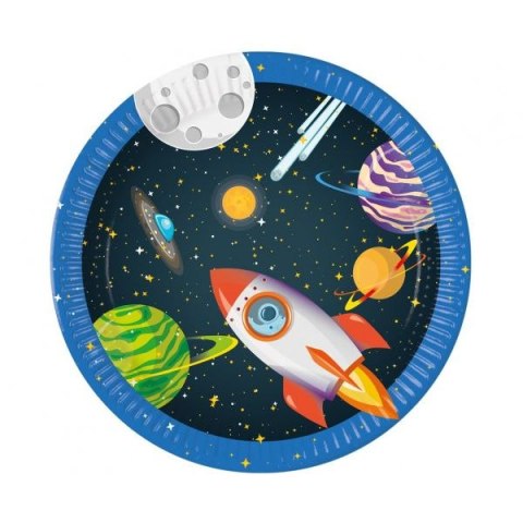 Talerz jednorazowy TALERZ PAPIEROWY rocket space papier śr. 230mm 8 szt Godan (93733) Godan