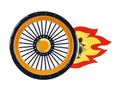 Talerz jednorazowy Koło papier śr. 180mm 6 szt Partydeco (TPP86) Partydeco