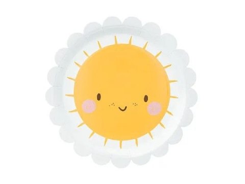Talerz jednorazowy słoneczko papier śr. 180mm 6 szt Partydeco (TPP77) Partydeco