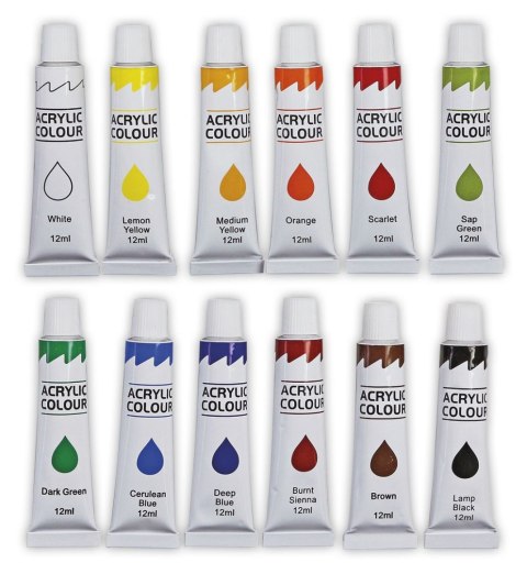 Farba akrylowa kolor: mix 12ml Titanum (04230355) Titanum