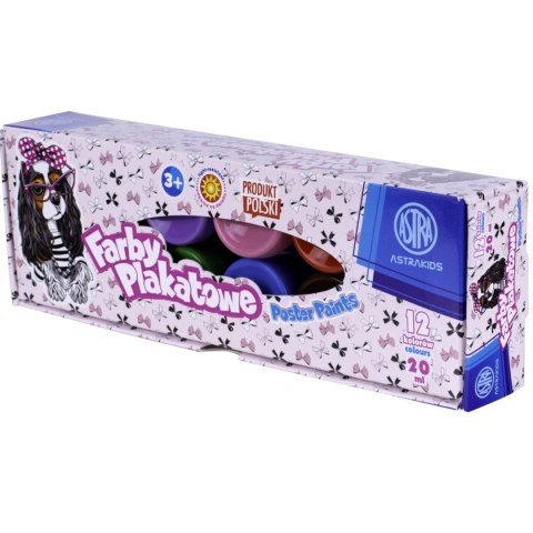 Farby plakatowe pieski kolor: mix 20ml 12 kolor. Astra (303221008) Astra