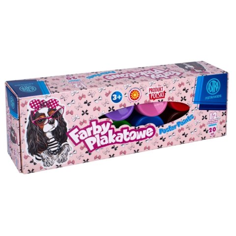 Farby plakatowe pieski kolor: mix 20ml 12 kolor. Astra (303221008) Astra