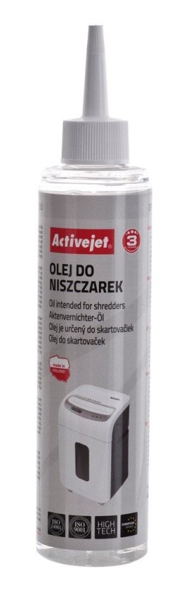 Olej do niszczarek Activejet 250ml (BIUACJNME0002) Activejet