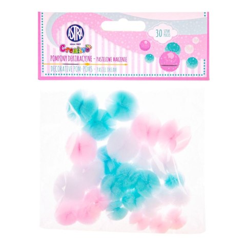 Pompony pastelowe koronkowe pastelowy 30 szt Creatinio (335122008) Creatinio