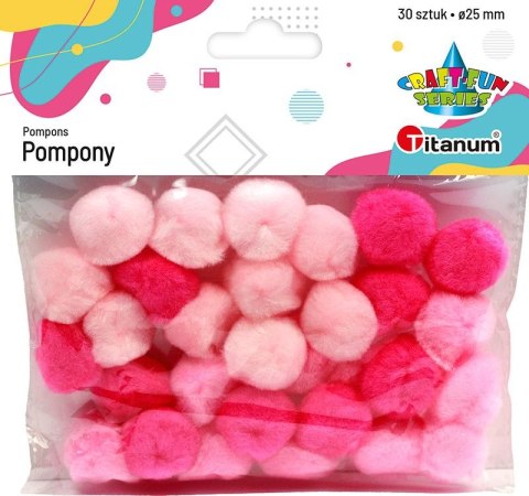 Pompony Titanum Craft-Fun Series różowe 30 szt (21006) Titanum