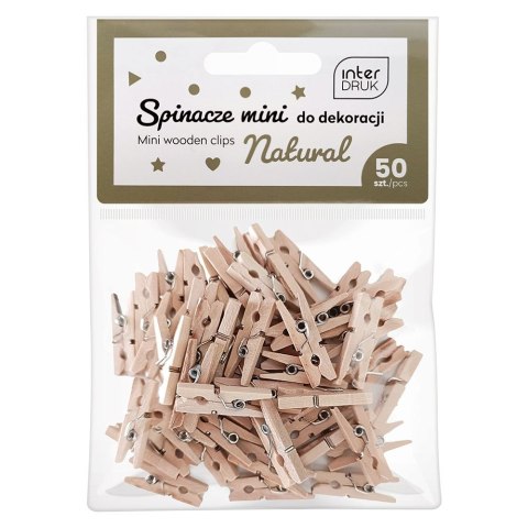 Spinacze NATURALNE DO dekoracji 5902277337306 50 szt Interdruk (MINI) Interdruk