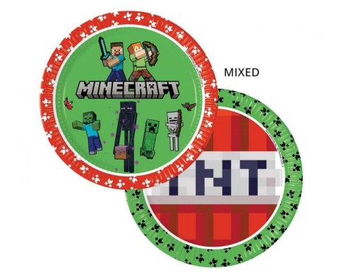 Talerz jednorazowy Minecraft papier śr. 230mm 8 szt Godan (95441) Godan