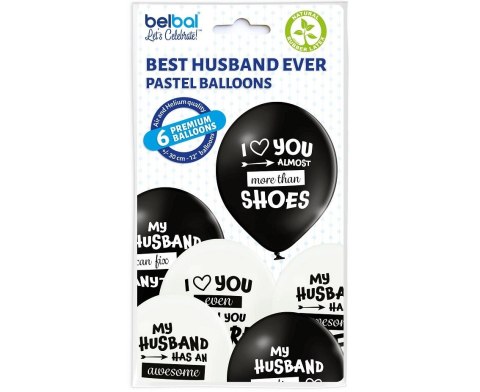 Balon gumowy Best Husband Ever 6 szt. czarny 300mm 12cal Godan (BRN 5000651) Godan