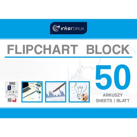Blok do tablic flipchart 50k. 70g krata [mm:] 1000x640 Interdruk (FLI50#) Interdruk