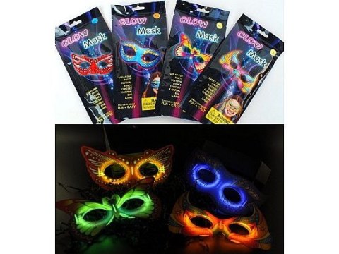 Maska karnawałowa FLUO, świeci w ciemności Adar (594548) Adar