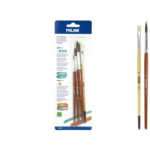 Pędzel Zestaw seria 101 nr mix Milan (BWM10462) Milan