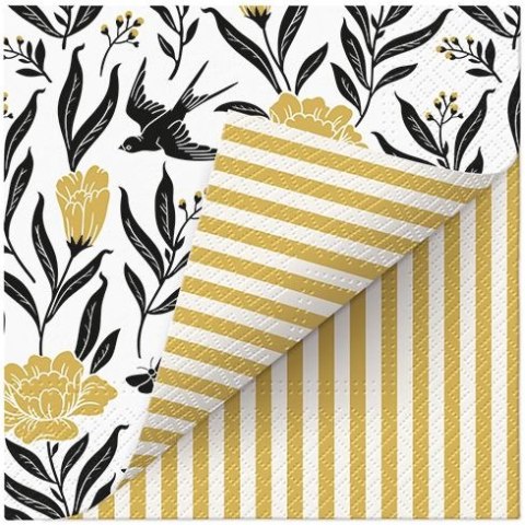 Serwetki Lunch Double Design Design Time Swallow boho mix nadruk bibuła [mm:] 330x330 Paw (SDLD001100) Paw