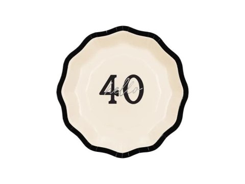 Talerz jednorazowy Hello 40 papier śr. 180mm 6 szt Partydeco (TPP61-40) Partydeco