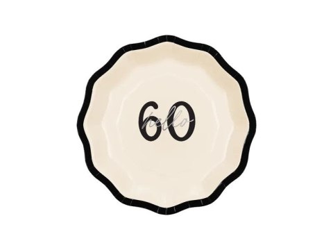 Talerz jednorazowy Hello 60 papier śr. 180mm 6 szt Partydeco (TPP61-60) Partydeco