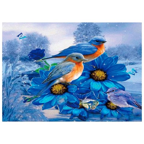 Zestaw kreatywny Diamentowa mozaika 30x40cm Ptaszki Flamingo Line (TMW25273) Flamingo Line