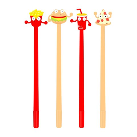 Długopis FOOD mix żelowy wkład niebieski 0,5mm Strigo (SSC230) Strigo