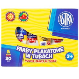 Farby plakatowe Astra w tubie kolor: biały 30ml 1 kolor. (83110904) Astra