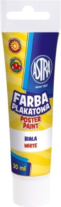 Farby plakatowe Astra w tubie kolor: biały 30ml 1 kolor. (83110904) Astra