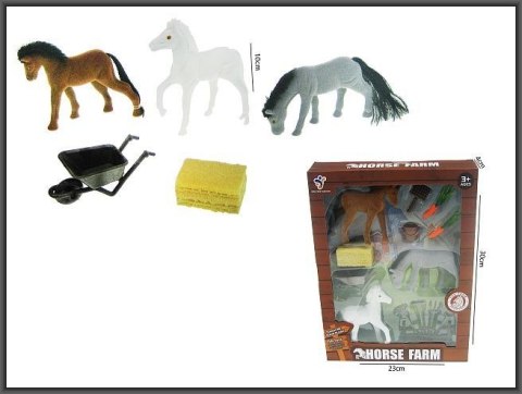 Figurka Konie flokowane 10cm z akcesoriami Hipo (HFK05) Hipo
