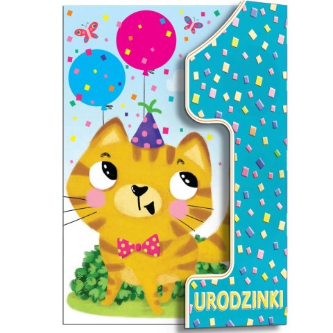 Kartka składana Karnet A5 z klapką roczek kotek A5 Henry (5905701487868) Henry