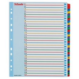 Przekładka numeryczna Esselte Mylar maxi A4 mix kolorów 160g 31k 1-31 (100210) Esselte