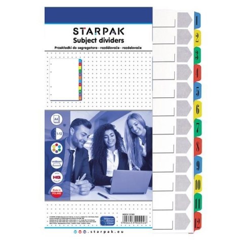 Przekładka numeryczna Starpak Office A4 biała 1-12 [mm:] 210x297 (131565) Starpak