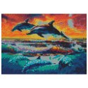Zestaw kreatywny Diamentowa mozaika 30x40cm Delfiny Flamingo Line (TSGK77665) Flamingo Line