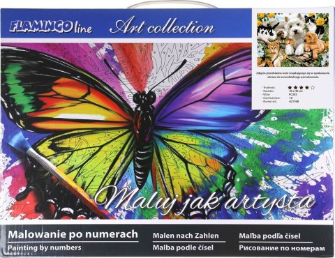 Zestaw kreatywny Malowanie po numerach 30x40cm Zwierzęta Flamingo Line (FC203) Flamingo Line