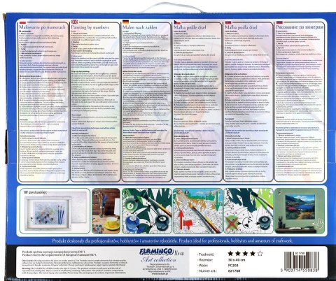 Zestaw kreatywny Malowanie po numerach 30x40cm Zwierzęta Flamingo Line (FC203) Flamingo Line