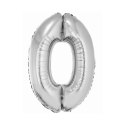 Balon foliowy Smart cyfra 0 srebrna 76cm Godan (CH-SSR0) Godan