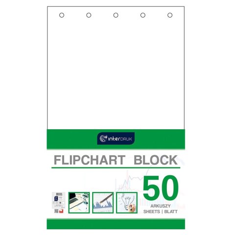 Blok do tablic flipchart 50k. 80g czysty [mm:] 1000x640 Interdruk (FLI50) Interdruk