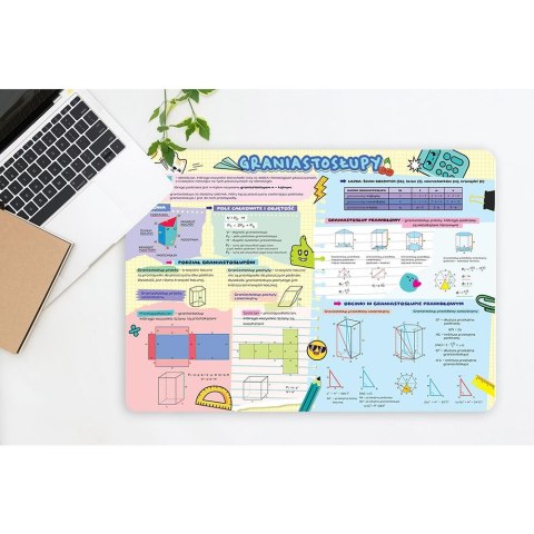 Podkład na biurko GRANIASTOSŁUPY I OSTROSŁUPY mix PVC PCW Henry (5905701481484) Henry