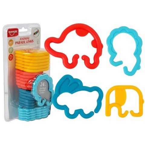 Zabawka edukacyjna Kształty Sensoryczne Zwierzątka Łańcuszek dla Niemowlaka Lean (7155) Lean