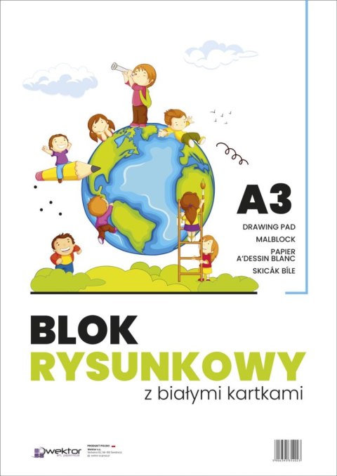 Blok rysunkowy Wektor A3 biały 80g 20k [mm:] 297x420 Wektor