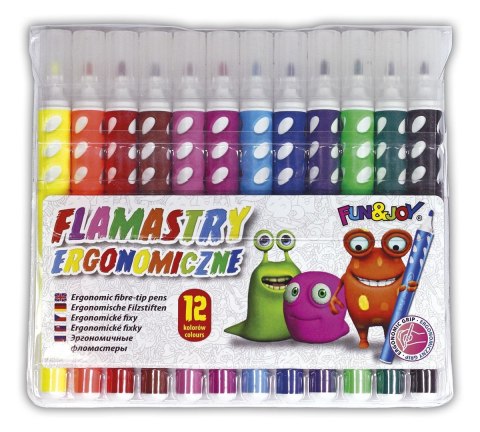 Flamaster okrągłe 12 kol. Fun&Joy (FJ-218A-12) Fun&Joy
