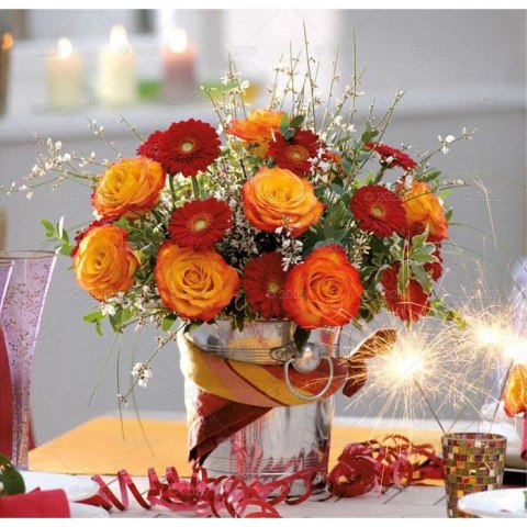 Kalendarz ścienny BUKIETY KWIATÓW WIELOPLANSZOWY 12K 320mm x 470mm Lucrum (RW14) Lucrum