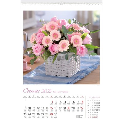 Kalendarz ścienny BUKIETY KWIATÓW WIELOPLANSZOWY 12K 320mm x 470mm Lucrum (RW14) Lucrum