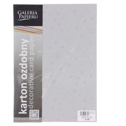 Papier ozdobny (wizytówkowy) stars srebrny A4 srebrny 220g Galeria Papieru (204305) Galeria Papieru