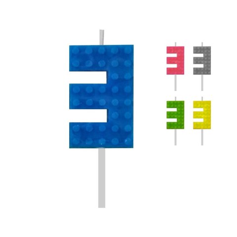 Świeczka urodzinowa klocki numer 3 Godan (7C-SUK3) Godan