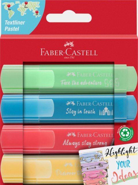 Zakreślacz Pastelowy 4 kol. wkład mix 1,0-5,0mm Faber Castell (254625 FC) Faber Castell
