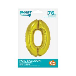 Balon foliowy Godan Smart cyfra 0 złota 76cm (CH-SZL0) Godan