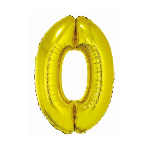Balon foliowy Smart cyfra 0 złota 76cm Godan (CH-SZL0) Godan