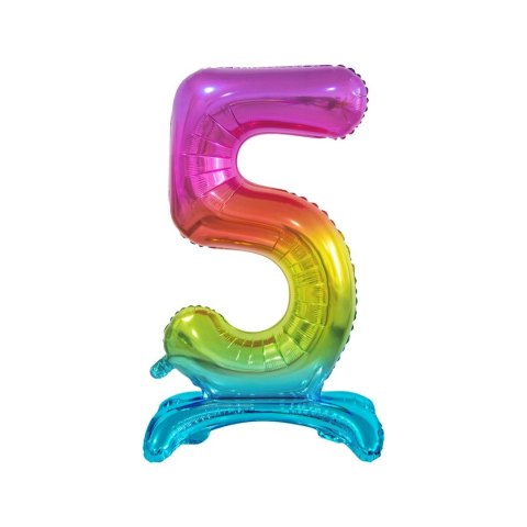 Balon gumowy Beauty&Charm cyfra stojąca tęczowa tęczowy 30cal Godan (BC-AST5) Godan