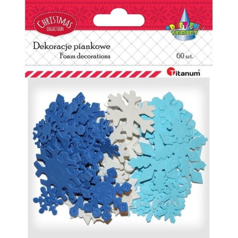 Ozdoba piankowa Craft-Fun Series płatki śniegu 60 szt Titanum (YFXS100) Titanum
