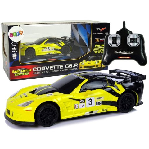 Samochód R/C 1:24 Corvette Żółte C6.R 2.4 G Światła Lean (9734) Lean