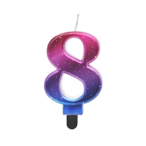 Świeczka urodzinowa cyferka 8, Night Sky, metaliczna, 8 cm Godan (SF-NSM8) Godan